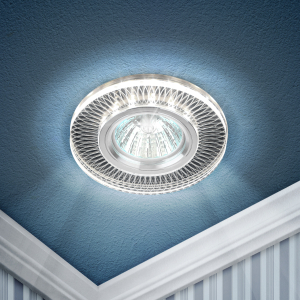 Светильник встраиваемый cо светодиодной подсветкой ЭРА DK LD43 SL 3D /1 под лампу MR16 GU5.3 белый/белый