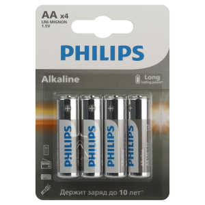 Батарейки Philips LR6A4B/51 АА алкалиновые 1,5v 4 шт. LR6-4BL Entry (4/48/144/20160)