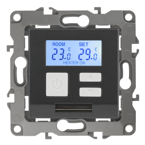 12-4111-12 ЭРА Терморегулятор универс. 230В-Imax16А, IP20, Эра12, графит (6/60/1200)