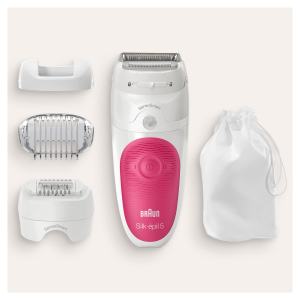 Эпилятор Braun S5 SES 5-600 белый/розовый 3 насадки тип 5391