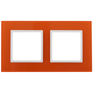 14-5102-22 ЭРА Рамка на 2 поста, стекло, Эра Elegance, оранжевый+бел (5/50/1200)