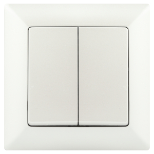 Выключатель Intro Solo 4-104-06 двухклавишный 10А-250В, IP20, СУ, перламутр