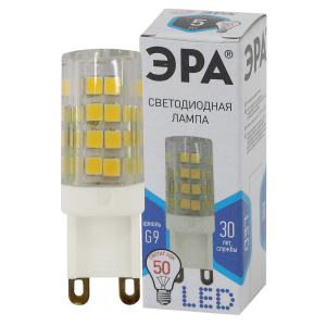 Лампа светодиодная ЭРА STD LED JCD-5W-CER-840-G9 5Вт керамика капсула нейтральный белый свет G9