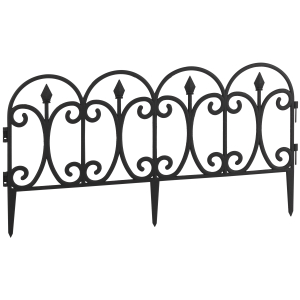 GAZS-6133 GREEN APPLE Заборчик садовый, 4 секции, раз-р секции 61*33cм, общ. длина  2.42 м, пластик (12/108)