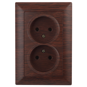 Розетка Intro Solo 4-204-10 без заземления двойная 16А-250В IP20 СУ венге