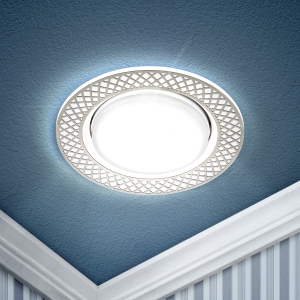 Светильник встраиваемый ЭРА KL79 WH/CH под лампу GX53 белый/хром