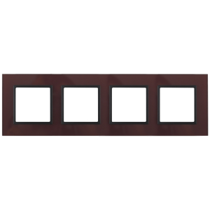 14-5104-25 ЭРА Рамка на 4 поста, стекло, Эра Elegance, бордо+антр (5/25/900)