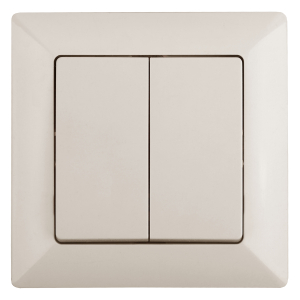 Выключатель Intro Solo 4-104-02 двухклавишный 10А-250В, IP20, СУ, слоновая кость