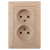 Розетка Intro Solo 4-204-11 без заземления двойная 2х2P 16А-250В IP20 СУ сосна