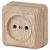 Розетка Intro Quadro 2-201-11 без заземления 2P 16А-250В IP20 ОУ сосна