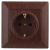 Розетка Intro Solo 4-202-10 с заземлением 2P+E Schuko 16А-250В IP20 СУ венге