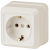 Розетка Intro Quadro 2-202-02 с заземлением 2P+E Schuko 16А-250В IP20 ОУ слоновая кость