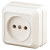 Розетка Intro Quadro 2-201-02 без заземления 2P 16А-250В IP20 ОУ слоновая кость
