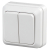Выключатель Intro Quadro 2-104-01 двухклавишный 10А-250В, IP20, ОУ, белый