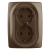 Розетка ЭРА Серия 12 12-2108-13 2X2P+E Schuko со шторками 16A-250В IP20 бронза