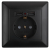 Розетка Intro Solo 4-410-05 с заземлением P+E Schuko со шторками 16А-250В + 2хUSB IP20 СУ антрацит