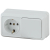 Блок розетка с выключателем Intro Quadro 2-701-01 горизонтальный 10-16-А-250В IP20 ОУ белый