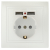 Розетка Intro Plano 1-410-06 с заземлением 2P+E Schuko со шторками 16А-250В + 2хUSB 5В-2 1А IP20 СУ перламутр