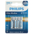 Батарейки Philips LR03E4B/51 ААА алкалиновые 1,5v 4 шт. LR03-4BL Ultra (4/48/144/27648)