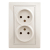 Розетка Intro Plano 1-204-02 без заземления двойная 2х2P 16А-250В IP20 СУ Plano слоновая кость