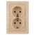Розетка Intro Plano 1-205-11 с заземлением двойная 2X2P+E Schuko 16А-250В IP20 СУ сосна