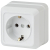Розетка Intro Quadro 2-202-01 с заземлением 2P+E Schuko 16А-250В IP20 ОУ белый
