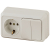 Блок розетка с выключателем Intro Quadro 2-702-02 двойным горизонтальный 10-16-А-250В IP20 ОУ слоновая кость