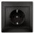 Розетка Intro Plano 1-206-05 с заземлением 2P+E Schuko со шторками 16А-250В IP20 СУ антрацит