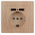 Розетка Intro Plano 1-410-11 с заземлением 2P+E Schuko со шторками 16А-250В + 2хUSB 5В-2 1А IP20 СУ сосна