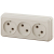 Розетка Intro Quadro 2-205-02 без заземления тройная 3х2P 16А-250В IP20 ОУ слоновая кость