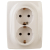 Розетка ЭРА Серия 12 12-2108-02 2X2P+E Schuko со шторками 16A-250В IP20 слоновая кость