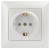 Розетка Intro Solo 4-206-06 с заземлением 2P+E Schuko со шторками 16А-250В IP20 СУ перламутр