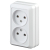 Розетка Intro Quadro 2-203-01 двойная без заземления 2х2P 16А-250В IP20 ОУ Quadro белый