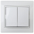 Выключатель Intro Plano 1Э-104-01 двойной, 10А-250В, IP20, СУ, без лапок, белый