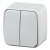 3-104-01 Intro Выключатель двойной, 10А-250В, IP20, ОУ, Polo, белый (18/360/4320)