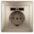 Розетка Intro Plano 1-410-04 с заземлением 2P+E Schuko со шторками 16А-250В + 2хUSB 5В-2 1А IP20 СУ шампань