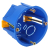 Коробка установочная ЭРА KUP-68-45-blue синяя 68х45мм для полых стен саморезы пластиковые лапки IP20
