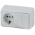 Блок розетка с выключателем Intro Quadro 2-702-01 двойным горизонтальный 10-16-А-250В IP20 ОУ белый