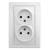 Розетка Intro Plano 1-204-01 без заземления двойная 2х2P 16А-250В IP20 СУ Plano белый