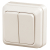 Выключатель Intro Quadro 2-104-02 двухклавишный 10А-250В, IP20, ОУ, слоновая кость