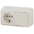 Блок розетка с выключателем Intro Quadro 2-701-02 горизонтальный 10-16-А-250В IP20 ОУ слоновая кость