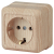 Розетка Intro Quadro 2-202-11 с заземлением 2P+E Schuko 16А-250В IP20 ОУ сосна