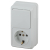 Блок розетка с выключателем Intro Quadro 2-705-01 вертикальный 10-16-А-250В IP20 ОУ белый