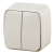Выключатель Intro Polo 3-104-02 двухклавишный, 10A-250В, IP20, ОУ, слоновая кость