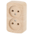 Розетка Intro Polo 3-203-11 двойная без заземления 2х2P, 16A-250В, IP20, ОУ, сосна