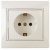 Розетка Intro Plano 1-202-02 с заземлением 2P+E Schuko 16А-250В IP20 СУ слоновая кость