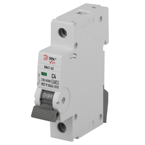 Автоматический выключатель ЭРА PRO VA63-1P04C4.5 ВА47-63 1P 4А кривая C 4,5кА