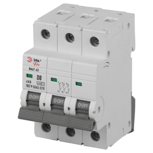 Автоматический выключатель ЭРА PRO VA63-3P08D4.5 ВА47-63 3P 8А кривая D 4,5кА