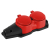Колодка ЭРА KX-2e-RED-IP44 каучуковая с заземлением 2 розетки 16A IP44 красная