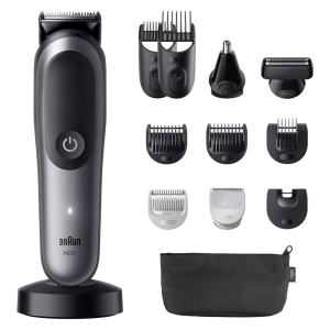 Триммер электрический Braun S7 AIO7560 универсальный 13в1 с косметичкой черный/серый графит тип 5807